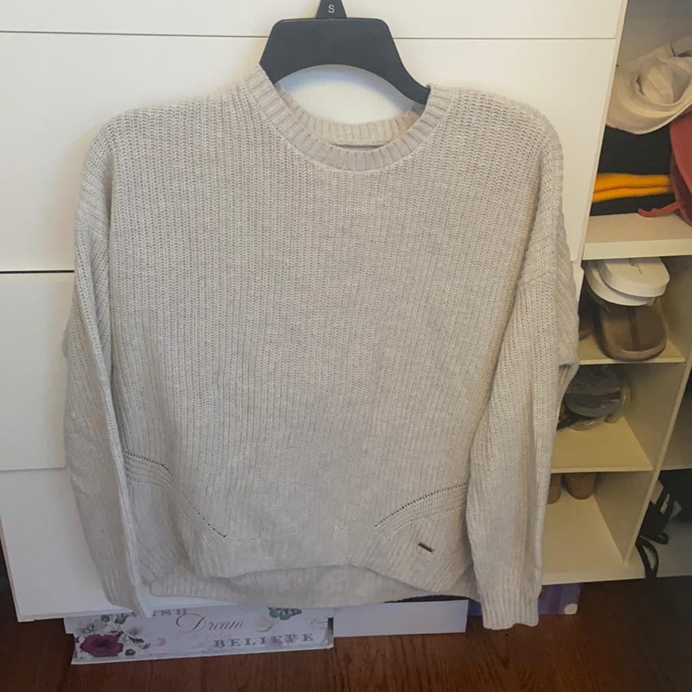 beige fitted sweater